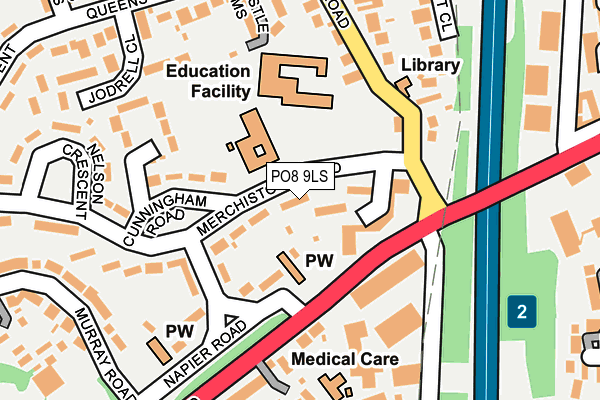 PO8 9LS map - OS OpenMap – Local (Ordnance Survey)
