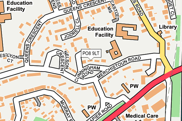 PO8 9LT map - OS OpenMap – Local (Ordnance Survey)