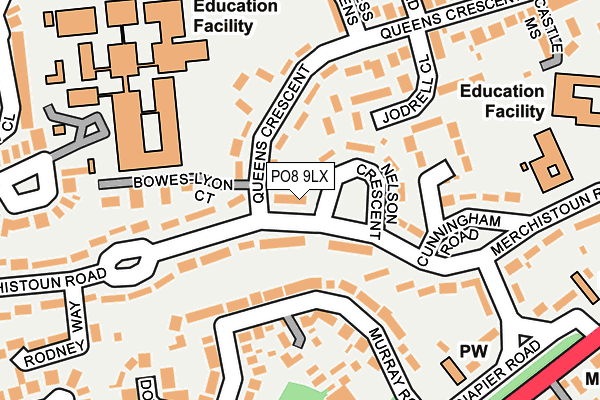PO8 9LX map - OS OpenMap – Local (Ordnance Survey)