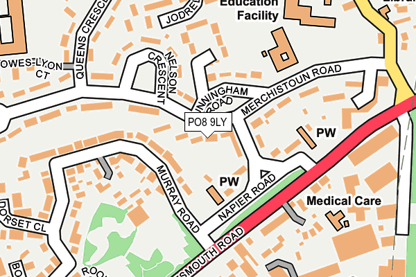 PO8 9LY map - OS OpenMap – Local (Ordnance Survey)