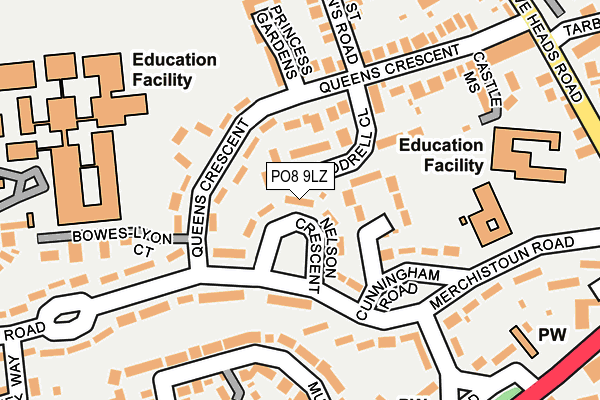 PO8 9LZ map - OS OpenMap – Local (Ordnance Survey)