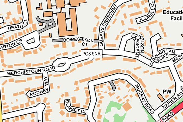 PO8 9NA map - OS OpenMap – Local (Ordnance Survey)