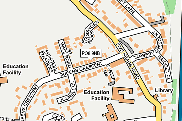 PO8 9NB map - OS OpenMap – Local (Ordnance Survey)