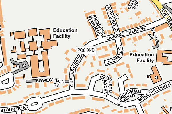 PO8 9ND map - OS OpenMap – Local (Ordnance Survey)