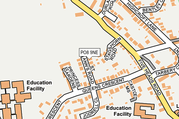 PO8 9NE map - OS OpenMap – Local (Ordnance Survey)