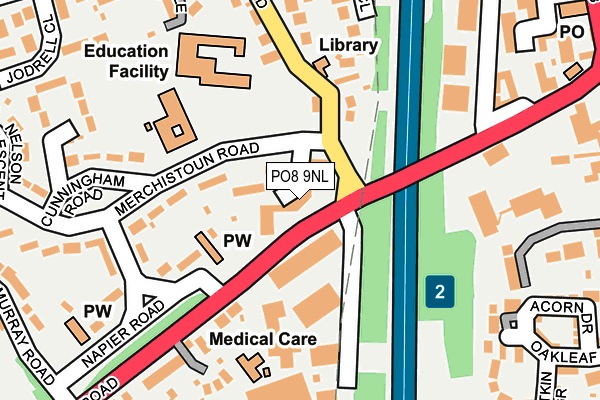 PO8 9NL map - OS OpenMap – Local (Ordnance Survey)