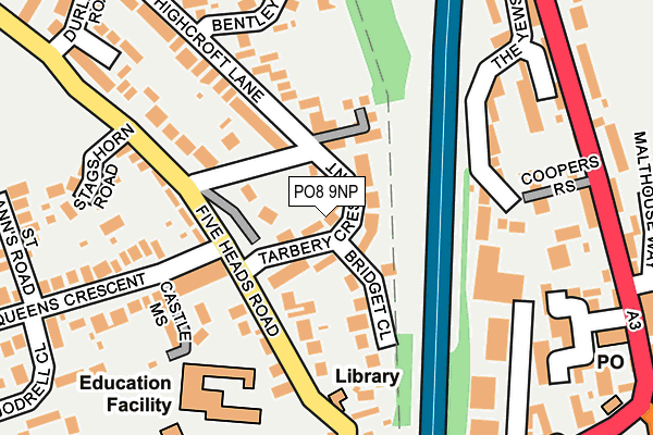 PO8 9NP map - OS OpenMap – Local (Ordnance Survey)