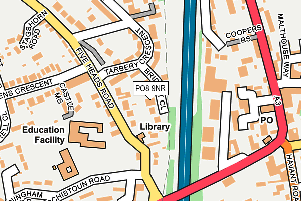 PO8 9NR map - OS OpenMap – Local (Ordnance Survey)