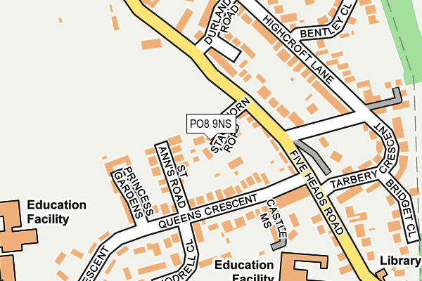 PO8 9NS map - OS OpenMap – Local (Ordnance Survey)