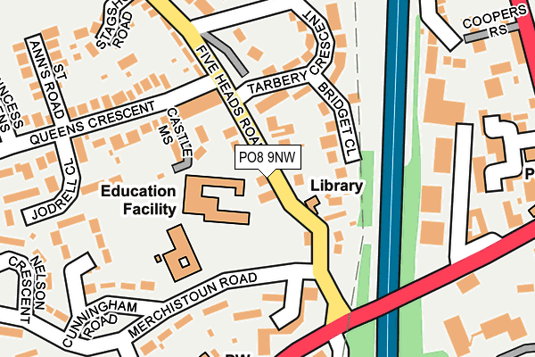 PO8 9NW map - OS OpenMap – Local (Ordnance Survey)