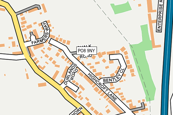 PO8 9NY map - OS OpenMap – Local (Ordnance Survey)