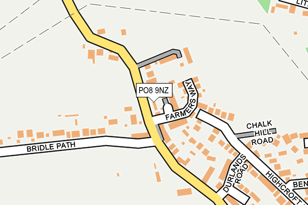 PO8 9NZ map - OS OpenMap – Local (Ordnance Survey)