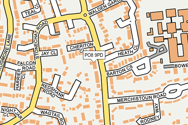 PO8 9PD map - OS OpenMap – Local (Ordnance Survey)