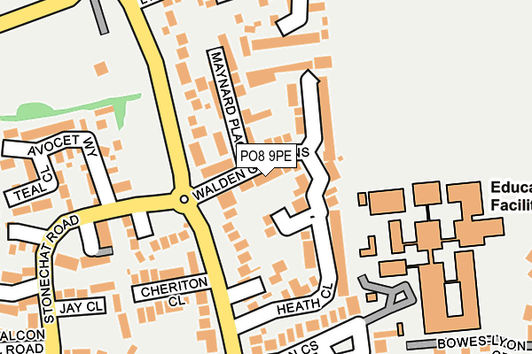PO8 9PE map - OS OpenMap – Local (Ordnance Survey)