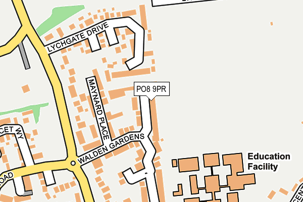 PO8 9PR map - OS OpenMap – Local (Ordnance Survey)