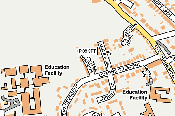 PO8 9PT map - OS OpenMap – Local (Ordnance Survey)