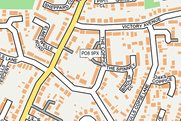 PO8 9PX map - OS OpenMap – Local (Ordnance Survey)