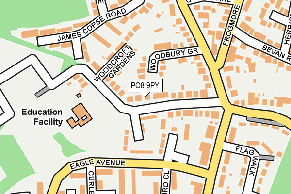 PO8 9PY map - OS OpenMap – Local (Ordnance Survey)