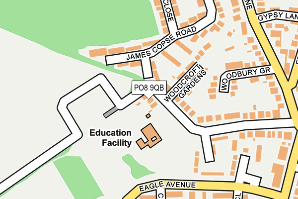 PO8 9QB map - OS OpenMap – Local (Ordnance Survey)