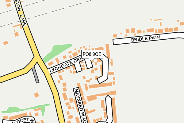 PO8 9QE map - OS OpenMap – Local (Ordnance Survey)