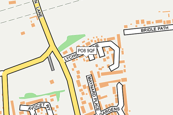 PO8 9QF map - OS OpenMap – Local (Ordnance Survey)