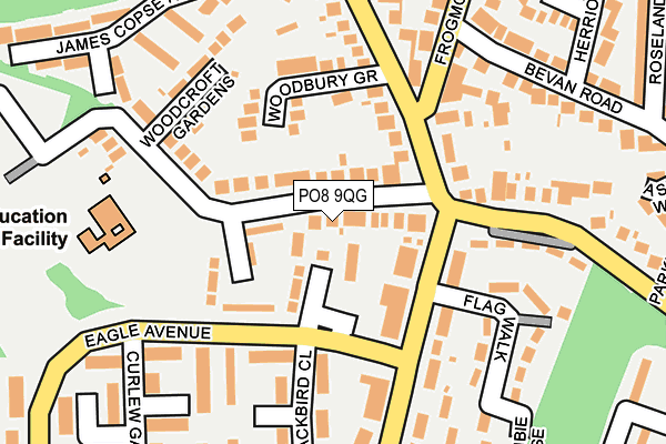 PO8 9QG map - OS OpenMap – Local (Ordnance Survey)