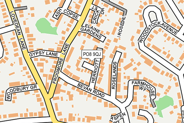 PO8 9QJ map - OS OpenMap – Local (Ordnance Survey)