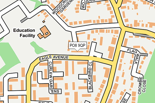 PO8 9QP map - OS OpenMap – Local (Ordnance Survey)