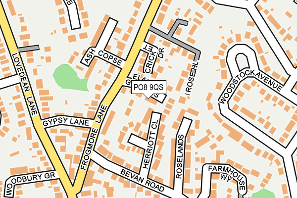 PO8 9QS map - OS OpenMap – Local (Ordnance Survey)