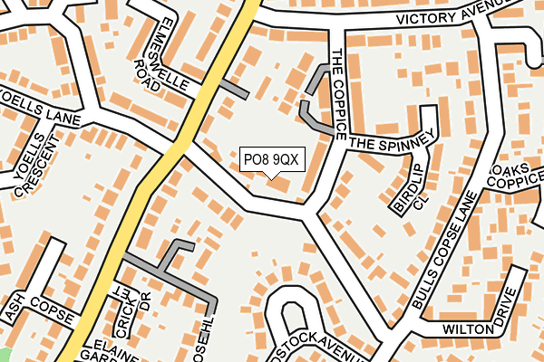 PO8 9QX map - OS OpenMap – Local (Ordnance Survey)