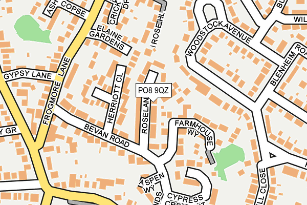 PO8 9QZ map - OS OpenMap – Local (Ordnance Survey)