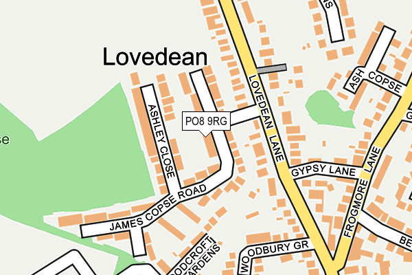 PO8 9RG map - OS OpenMap – Local (Ordnance Survey)