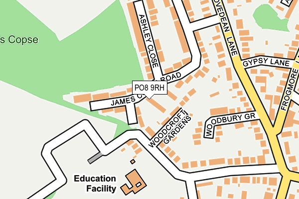 PO8 9RH map - OS OpenMap – Local (Ordnance Survey)