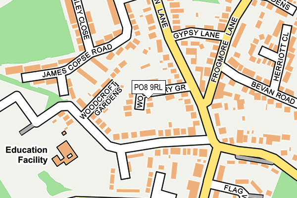 PO8 9RL map - OS OpenMap – Local (Ordnance Survey)