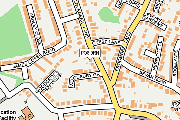 PO8 9RN map - OS OpenMap – Local (Ordnance Survey)