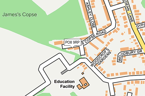 PO8 9RP map - OS OpenMap – Local (Ordnance Survey)