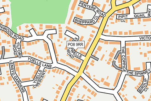 PO8 9RR map - OS OpenMap – Local (Ordnance Survey)