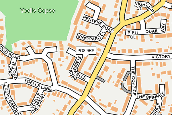 PO8 9RS map - OS OpenMap – Local (Ordnance Survey)