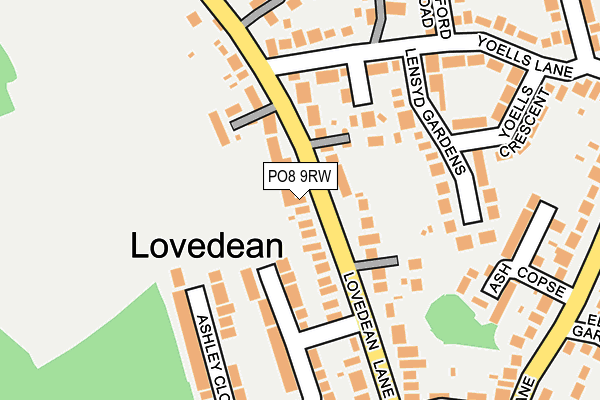 PO8 9RW map - OS OpenMap – Local (Ordnance Survey)