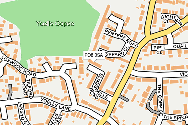 PO8 9SA map - OS OpenMap – Local (Ordnance Survey)