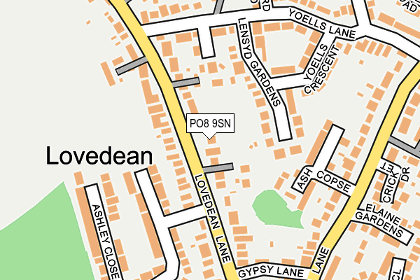 PO8 9SN map - OS OpenMap – Local (Ordnance Survey)