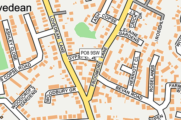 PO8 9SW map - OS OpenMap – Local (Ordnance Survey)