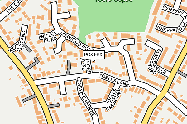 PO8 9SX map - OS OpenMap – Local (Ordnance Survey)
