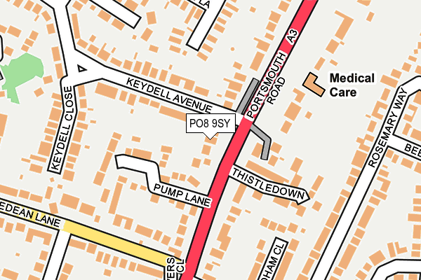 PO8 9SY map - OS OpenMap – Local (Ordnance Survey)