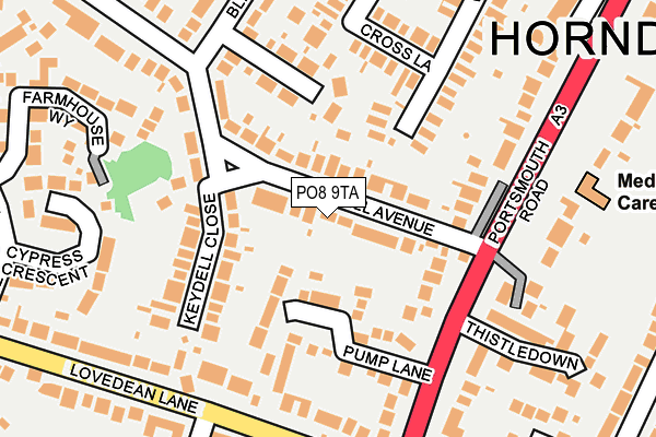 PO8 9TA map - OS OpenMap – Local (Ordnance Survey)