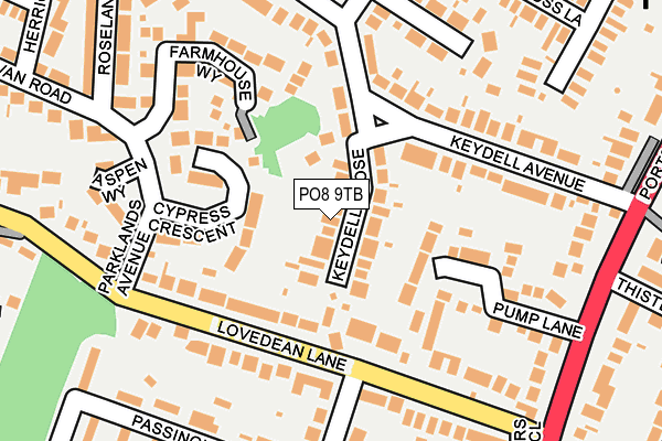 PO8 9TB map - OS OpenMap – Local (Ordnance Survey)