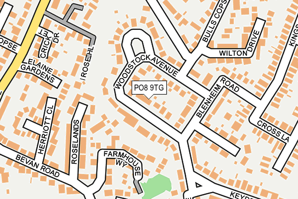 PO8 9TG map - OS OpenMap – Local (Ordnance Survey)