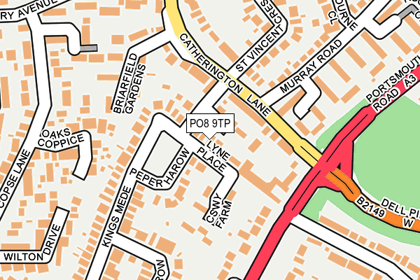PO8 9TP map - OS OpenMap – Local (Ordnance Survey)