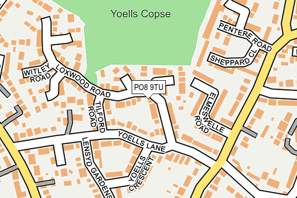 PO8 9TU map - OS OpenMap – Local (Ordnance Survey)