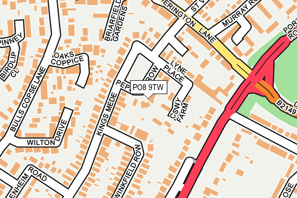 PO8 9TW map - OS OpenMap – Local (Ordnance Survey)